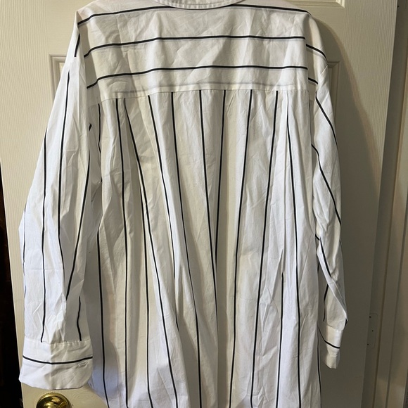 Lane Bryant Shirt, white with gray stripes. NWT 18/20 - Picture 3 of 3